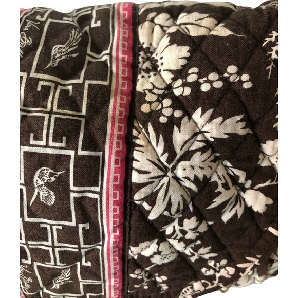 Vera Bradley Large Imperial Toile Brown & Pink Oriental Design Handbag 13X9 X4.5 - Picture 7 of 10